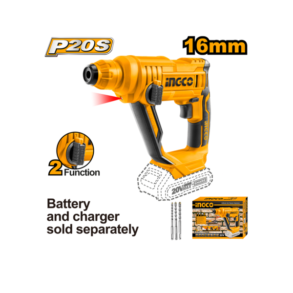 Perforateur 13mm 20V (sans batterie/chargeur) INGCO - ingco-maroc.com