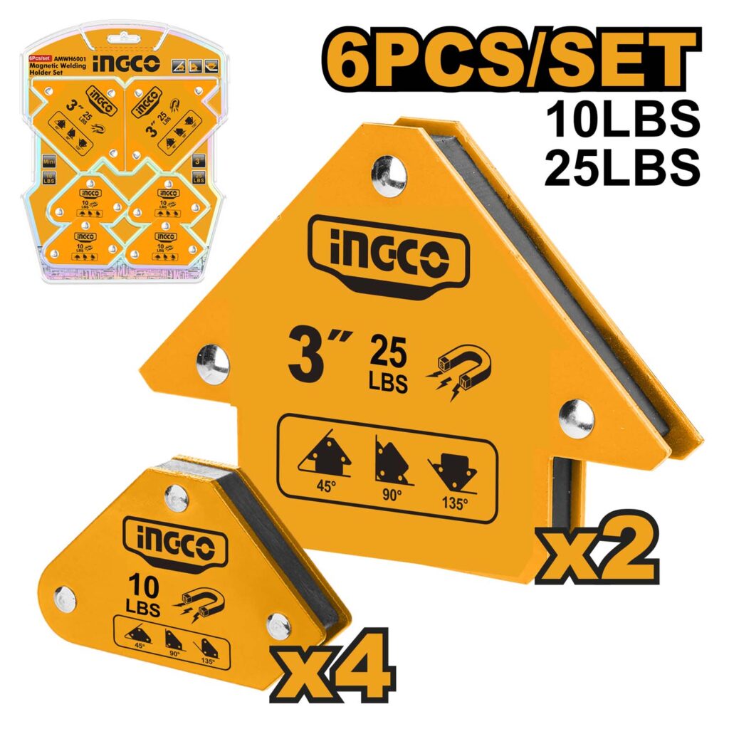 Support magnétique pour soudage 6 pcs INGCO - ingco-maroc.com