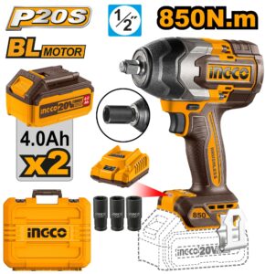 Clé à chocs sans fil 850nm 2Bat 4Ah 1/2" - INGCO - ingco-maroc.com