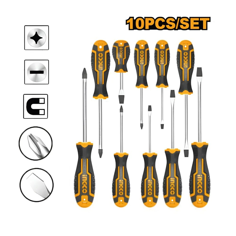 Set de 10 tournevis HKSD1028 INGCO - ingco-maroc.com