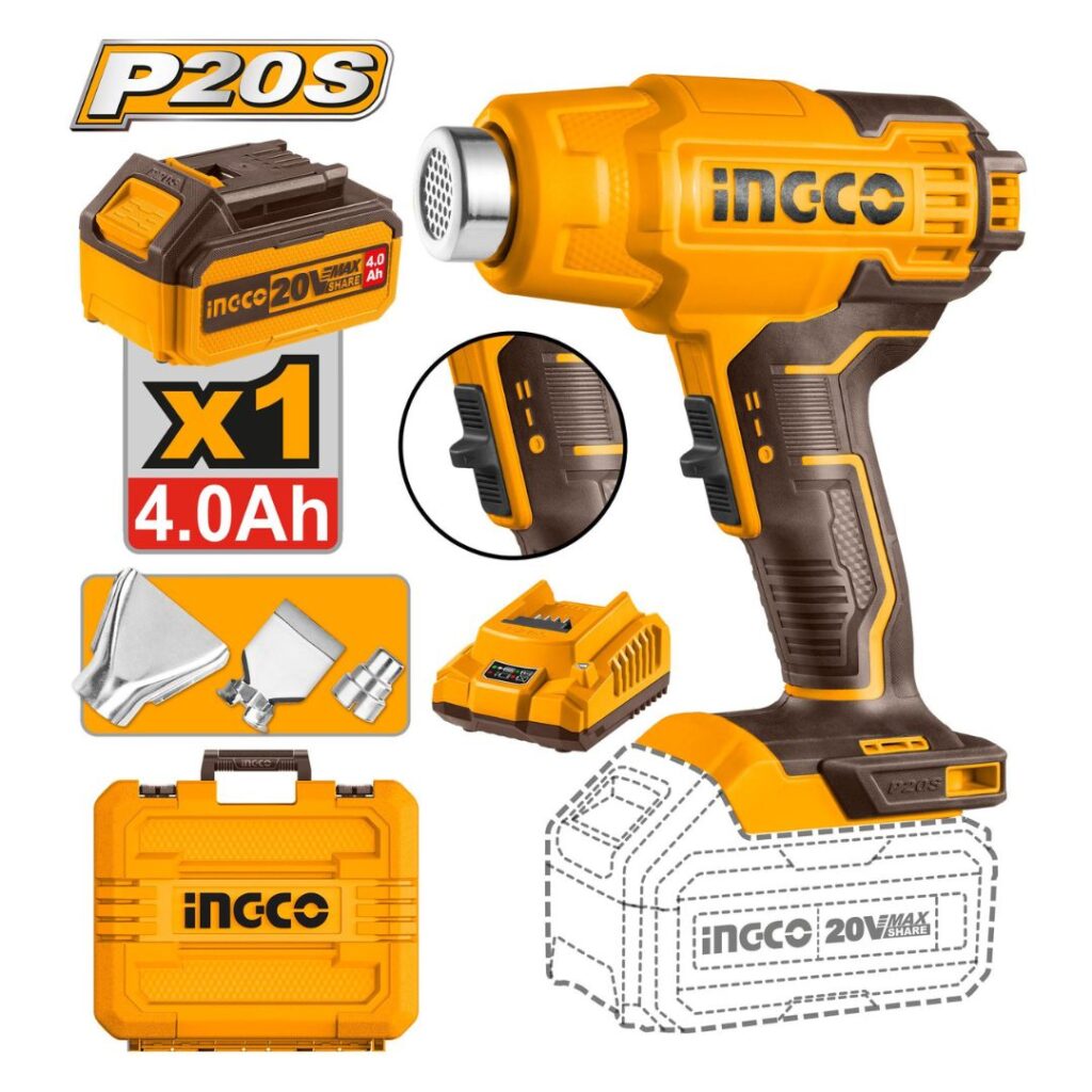 Décapeur thermique 20V+1Batt4Ah+3accessoires INGCO - ingco-maroc.com