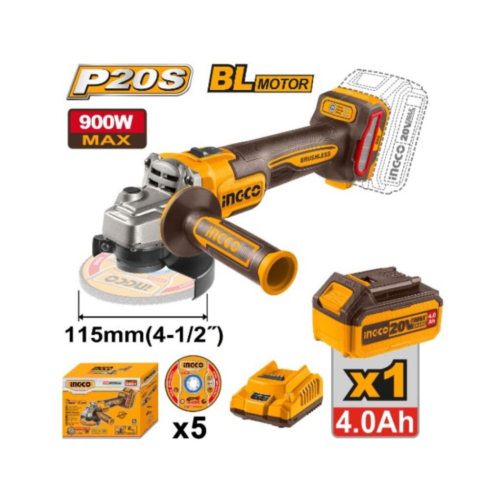 Meuleuse angulaire sans fil 900W INGCO - ingco-maroc.com
