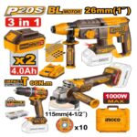 Kit combiné sans fil de 3 outils INGCO - ingco-maroc.com