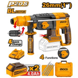 Marteau perforateur26mm20V+2Batt 4Ah mandrin sans clé INGCO - ingco-maroc.com
