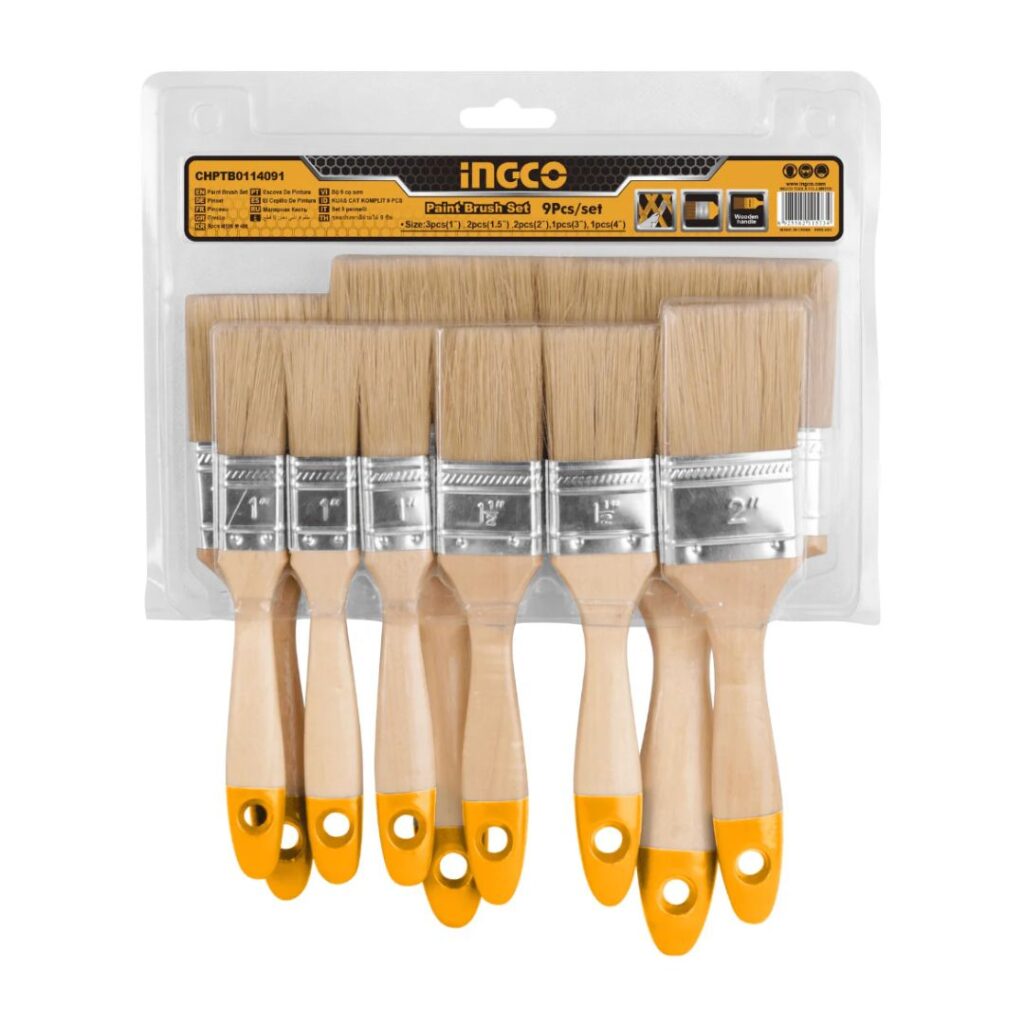 SET DE 9 PINCEAUX EN BOIS CHPTB0114091 INGCO - ingco-maroc.com