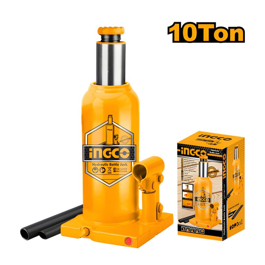 Cric bouteille Hydraulique 10 Tonnes HBJ1002 INGCO - ingco-maroc.com