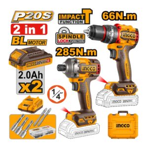 Pack Combo 20V Perceuse-Visseuse à Chocs CKLI20277 INGCO - ingco-maroc.com