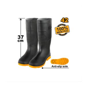 Bottes PVC noires Taille 42 INGCO - ingco-maroc.com