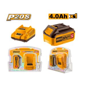 Pack 1 Batterie 20V 4Ah + 1 chargeur rapide INGCO - ingco-maroc.com