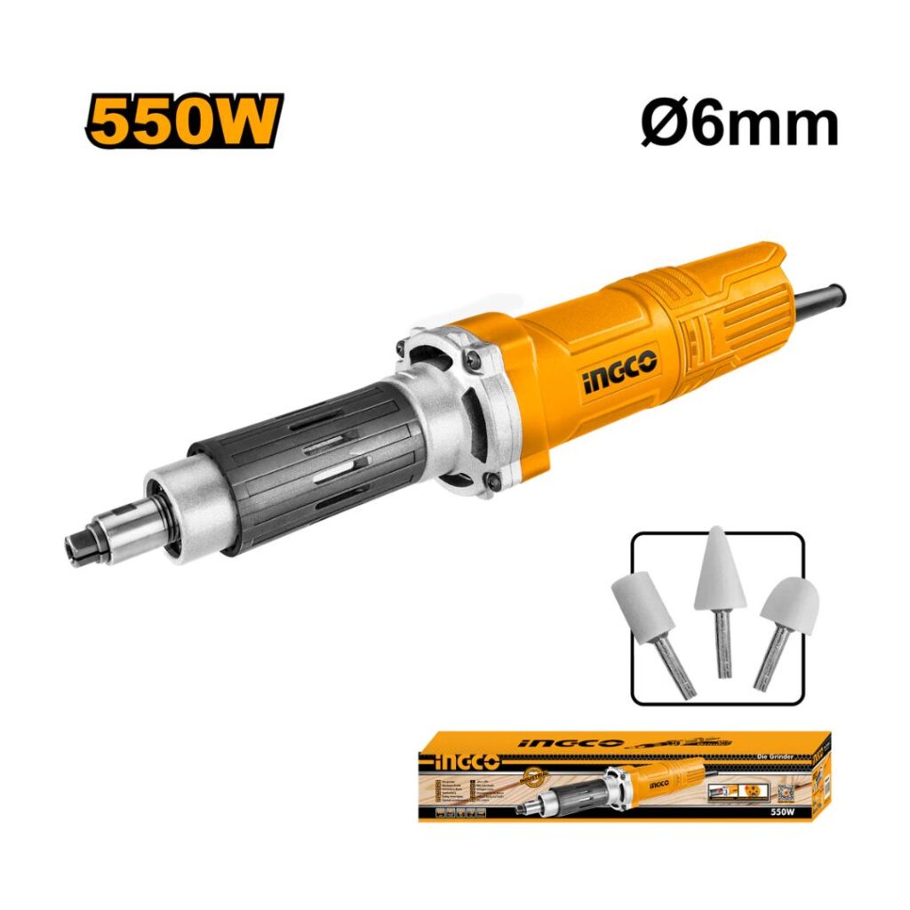 Meuleuse droite 6mm 550W + 3 accessoires INGCO - ingco-maroc.com